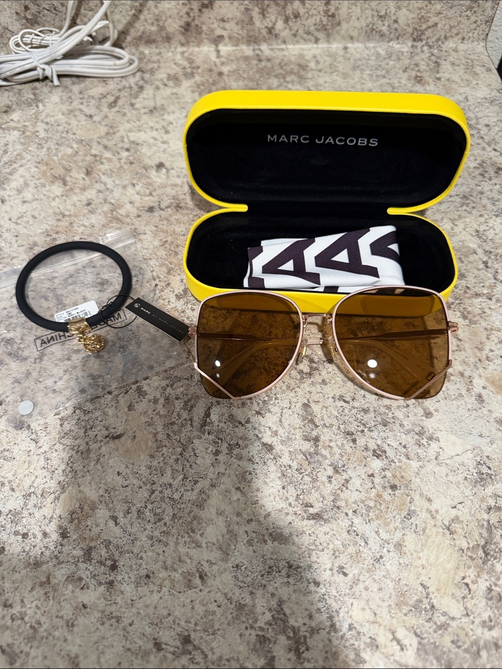 Marc Jacobs Gold Frame Sunglasses with Brown Lenses